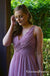 Charming V-neck Lavander Chiffon Long Cheap Floor-Length Bridesmaid Dresses, BDS0040