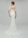 Ivory Mermaid Lace Rustic Wedding Dresses Illusion Neckline Beach Wedding Dresses, QB0321