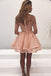 Lace Long Sleeves Illusion Short Cheap Homecoming Dresses 2018, CM545