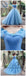 Blue Princess Off Shoulder A-line Long Evening Prom Dresses, QB0379