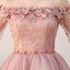 Dusty Pink Off Shoulder Short Sleeves Cheap Homecoming Dresses 2018, CM546
