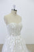 Strapless Lace See Through Beaded A-line Unique Wedding Dresses Online, WD391