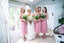Spaghetti Strap Pink Tulle A-line Tea-Length Cheap Bridesmaid Dresses, BDS0130