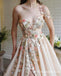 Flower Shoulder Side Slit Cute Long Evening Prom Dresses, Evening Party Prom Dresses, PDS0058