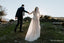 Romantic Round Neck Half Sleeve Lace A-line Long Cheap Wedding Dresses, WDS0019