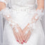 Light Ivory Beaded Wedding Gloves, Bridal Lace Gloves, Floral Appliques Is For Sale, TYP0571