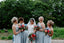 Sexy Charming Elegant Halter Straps Dusty Blue Appliqued Chiffon A-line Long Cheap Bridesmaid Dresses, BDS0007