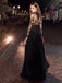 A Line Black Prom Dress Modest Beautiful Cheap Lace Long Prom Dresses, QB0788