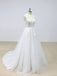 Elegant Backless Lace V Neck Tulle A-line Cheap Wedding Dresses Online, WD390