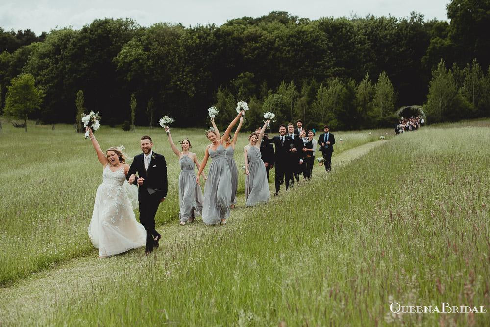 Newest Mismatched Charming Grey Chiffon A-line Long Cheap Wedding Party Bridesmaid Dresses, BDS0010