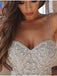 A-line/Princess Sweetheart Neck Silver Tulle Long Prom Dresses, QB0344