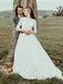 Backless Modest Vintage Lace Ball Gown Wedding Dresses with Sleeves, QB324