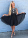Cute Rhinestone Beaded Chiffon Short Black Homecoming Dresses 2018, CM492