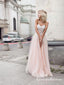 Beautiful Sweetheart Long Cheap Blush Pink Prom Dresses With Applique, QB0656