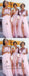 Sexy Side Slit Cap Sleeve Pink Custom Long Bridesmaid Dresses, WG233