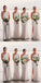 Mermaid One Shoulder Side Slit White Satin Long Cheap Bridesmaid Dresses Online, QB0113
