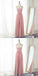 Pretty Sweetheart Long Cheap Blush Pink Chiffon Bridesmaid Dresses Online, QB0145