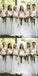 Sexy Spaghetti Strap Long Cheap White Chiffon Bridesmaid Dresses Online, QB0202