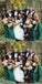 Mermaid Off-Shoulder Long Cheap Green Satin Bridesmaid Dresses Online, QB0206