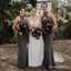 Charming Simple Grey Jersey Mermaid Long Cheap Bridesmaid Dresses, BDS0042