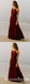 A-Line Square Neck Red Chiffon Long Cheap Bridesmaid Dresses, QB0844