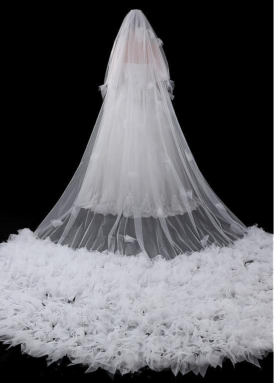 Graceful Tulle Long Wedding Veils For Wedding Party , WV0111