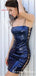 Sexy Spaghetti Straps Green Sequin Short Cocktail Homecoming Dresses, QB0868