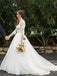 Long Sleeves Organza A-line Wedding Dresses Online, Cheap Simple Bridal Dresses, QB0382