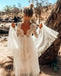 Cute Charming Round Neck Long Sleeves Ivory Lace Tulle Long Cheap Flower Girl Dresses, FD0001