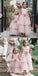 Cute Square Neck Pink Tulle Long Cheap Flower Girl Dresses with Handmade Flower, QB0108