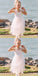 Cute Square Neck Ankle-Length White Flower Girl Dresses with Lace, QB0225