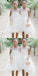 A-Line Round Neck High Low White Tulle Cheap Flower Girl Dresses with Appliques, QB0084