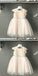Cute Round Neck Blush Pink Flower Girl Dresses with Lace And Handmade Flower, QB0090