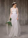 Simple Illusion Spahgetti Straps Tulle A-line Wedding Dresses Online, WD369