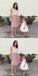 Sexy Spaghetti Strap V-neck Dusty Pink Tulle Homecoming Dresses with Lace, QB0215