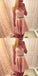 Two Piece Spaghetti Strap High Low Pink Satin Homecoming Dresses With Lace Applique, QB0199