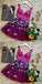 Sexy Deep V-Neck Short Floral Chiffon Homecoming Dresses with Beading, QB0064