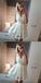 A-Line V-Neck Short Cheap White Homecoming Dresses with Appliques, QB0058