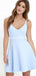 V Neck Light Blue Cheap 2018 Homecoming Dresses Under 100, CM403