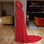 Sexy Red Mermaid One Shoulder Cheap Maxi Long Prom Dresses,WGP271