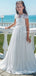 New Arrival Round Neck Short Sleeve Off-White Chiffon Long Cheap Flower Girl Dresses, FGS0008
