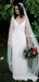 Charming V-neck Spaghetti Strap White Satin Long Cheap Wedding Dresses, WDS0005