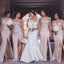 Halter Sexy Side Slit Mermaid Cheap Long Bridesmaid Dresses Online, WG216