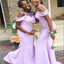 Tight Mermaid Halter Strap Long Cheap Pink Satin Bridesmaid Dresses with Lace, QB0122
