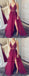 Grape Tulle Sexy Backless V Neck See Through Long Evening Prom Dresses, QB0392