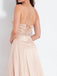 Side Slit Champagne Spaghetti Straps Long Evening Prom Dresses, Cheap Sweet 16 Dresses, PDS0082