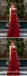 Stunning A-Line V Neck Open Back Burgundy Tulle Long Prom Dresses with Lace, QB0569