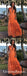 Gorgeous A Line V Neck Chiffon Orange Pleats Long Prom Dresses with Flower, QB0769