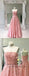 Strapless Beaded Appliqued Pink Long Prom Dresses Quinceanera Dresses, QB0350