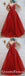 A-Line Spaghetti Straps Red Beaded Prom Dresses with Appliques, QB0711